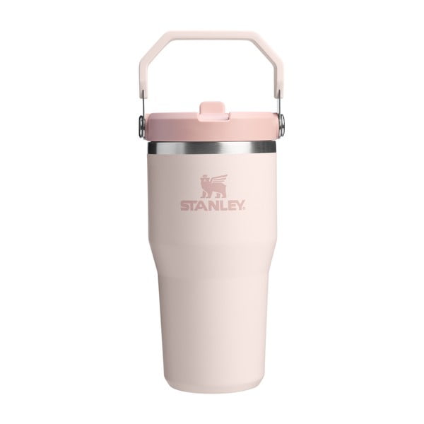 Šviesiai rožinės spalvos iš nerūdijančio plieno termosas 600 ml IceFlow™ Flip Straw 2.0 Tumbler Rose Quartz – Stanley