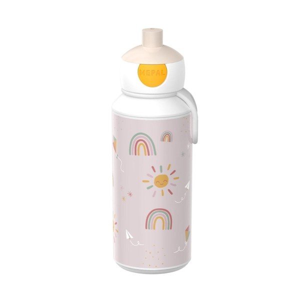 Smėlio spalvos iš plastiko vaikiškas buteliukas 400 ml Sunshine & Rainbow – Mepal