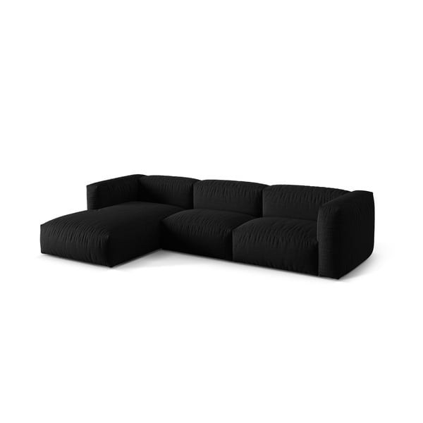 Modulinė kampinė sofa juodos spalvos (su kairiuoju kampu) Martina – Micadoni Home-image-3