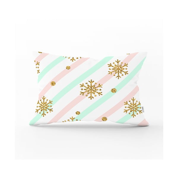 Kalėdinis pagalvės užvalkalas Minimalist Cushion Covers Gold Snowflake, 35 x 55 cm