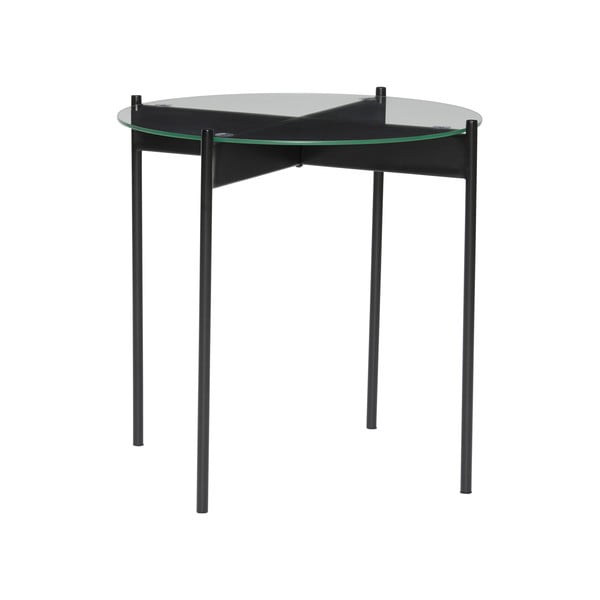 Apvalios formos šoninis stalas su stikliniu stalviršiu ø 45 cm Beam – Hübsch