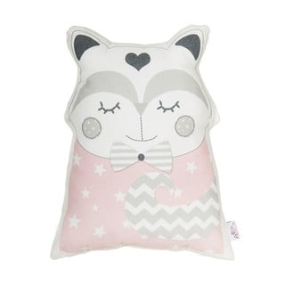 Rožinė vaikiška pagalvėlė su medvilne Mike & Co. NEW YORK Smart Cat, 23 x 33 cm