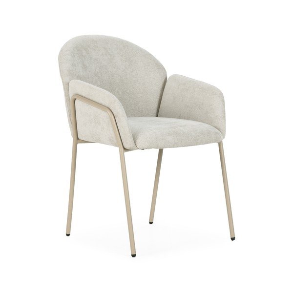 Smėlio spalvos iš audinio valgomojo kėdžių komplektas 2 vnt. Aslin – MOME