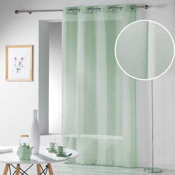 Šviesiai žalios spalvos permatoma užuolaida 140x280 cm Telma – douceur d'intérieur-image-3