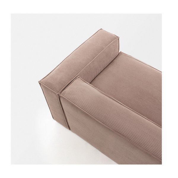Rožinė aksominė sofa Kave Home Blok, 240 cm-image-1