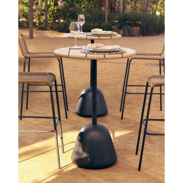 Apvalios formos sodo valgomojo stalas su akacijos stalviršiu ø 70 cm Saura – Kave Home-image-1