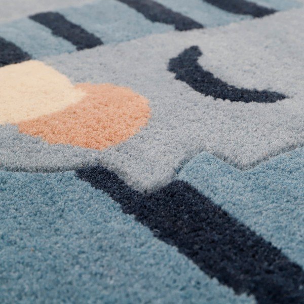 Vaikiškas vilnonis kilimas Nattiot Blue Tigger, 65 x 125 cm-image-2