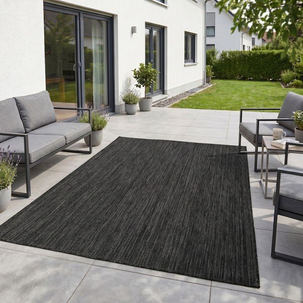 Juodos spalvos lauko ir vidaus kilimas 160x230 cm Mira 1450 – Ayyildiz Carpets-image-1