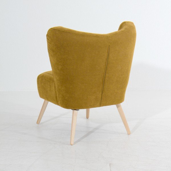 Geltonas fotelis Max Winzer Sari Velur-image-3