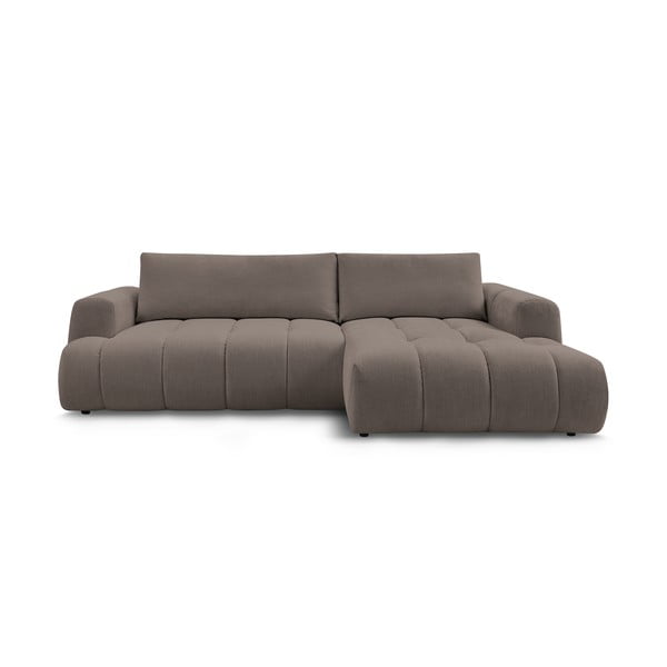 Taupe spalvos sulankstoma/su sandėliavimo vieta kampinė sofa (su dešiniuoju kampu/su gultu) Fuji – Bobochic Paris
