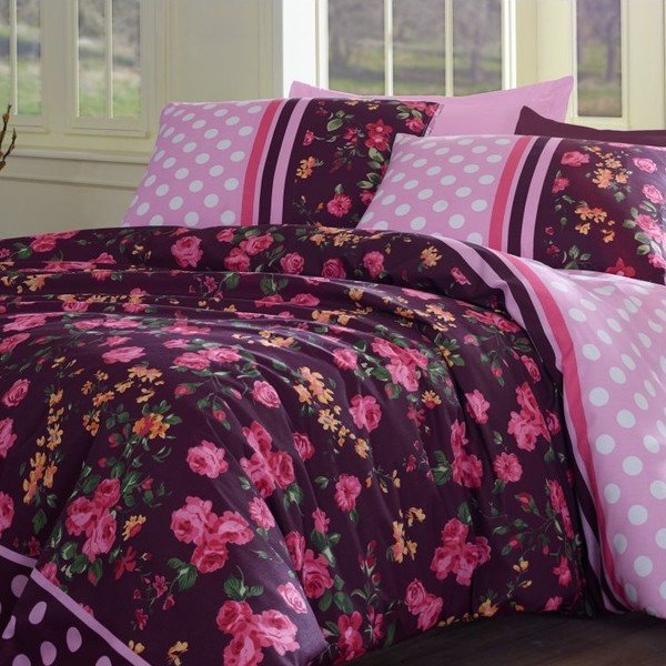 Lininis audinys Jardin De Rose Pink, 200x220 cm