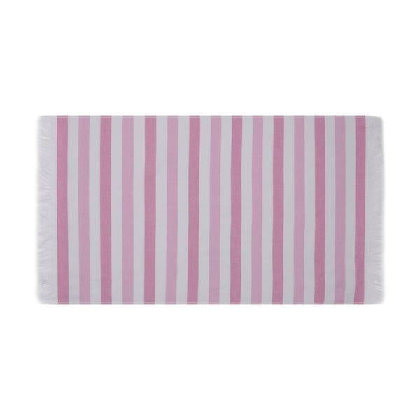 Paplūdimio rankšluosčiai iš medvilnės rožinės spalvos 2 vnt. 70x140 cm Stripe  – Foutastic