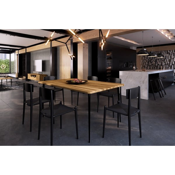 Ąžuolinis valgomojo stalas 160x90 cm Kula - The Beds-image-1