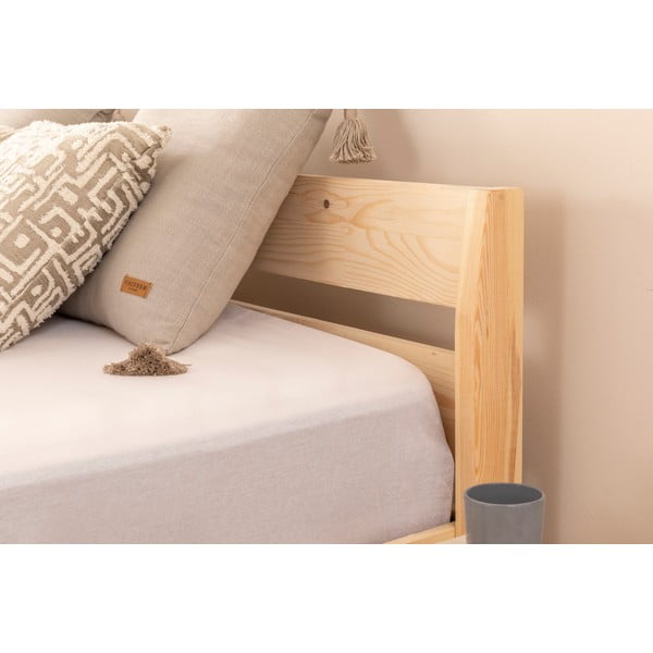 Iš eglės medžio masyvo dvigulė lova natūralios spalvos su lovos grotelėmis 180x200 cm Venus – Kalune Design-image-3