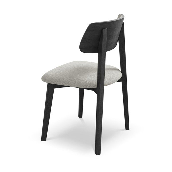 Šviesiai pilkos spalvos iš medienos masyvo valgomojo kėdė Niu – Makamii-image-3