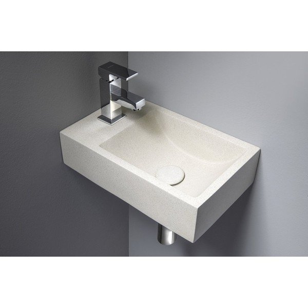 Iš betono maža kriauklė šviesiai pilkos spalvos 40x22 cm Crest – Sapho-image-1