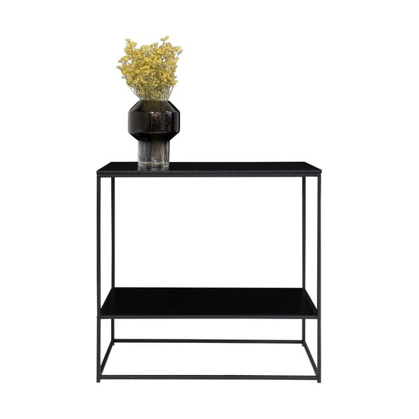 Konsolinis staliukas juodos spalvos su juodu stalviršiu 80x36 cm Vita – House Nordic-image-3