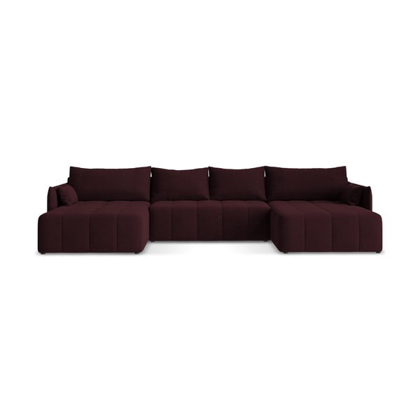 Bordo spalvos sulankstoma/su sandėliavimo vieta kampinė sofa („U“ formos) Moku – Makamii