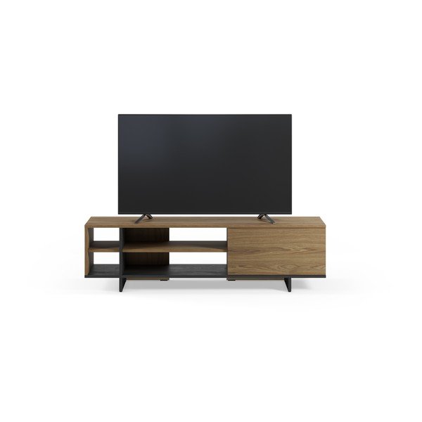 Juodos spalvos/natūralios spalvos TV spintelė iš ąžuolo 160x44x36 cm Cequoia – Marckeric-image-2