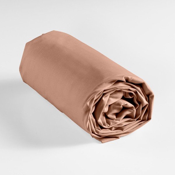 Rausvos spalvos iš medvilnės paklodė su guma 160x200 cm Lina – douceur d'intérieur-image-3