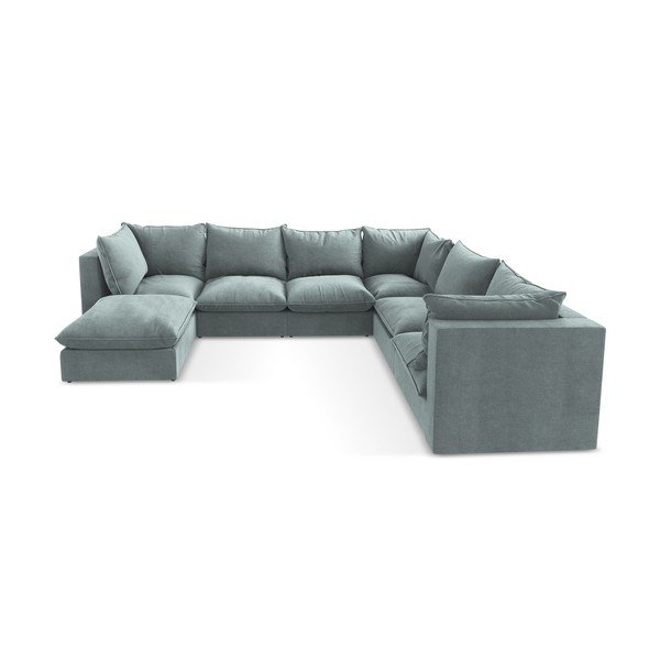 Mėlynos spalvos kampinė sofa (su dešiniuoju kampu/„U“ formos) Manao – Makamii-image-4
