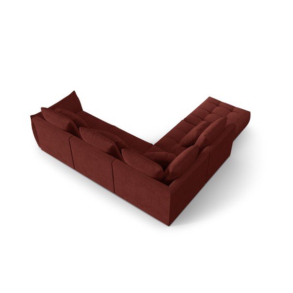 Kampinė sofa raudonos spalvos (su kairiuoju kampu/„L“ formos) Bloom – Micadoni Home-image-3