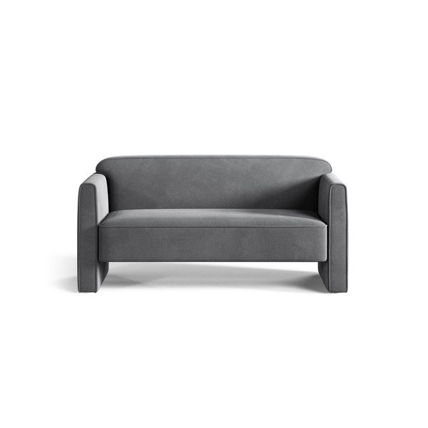 Pilkos spalvos iš velveto sofa 140 cm Abby – Micadoni 