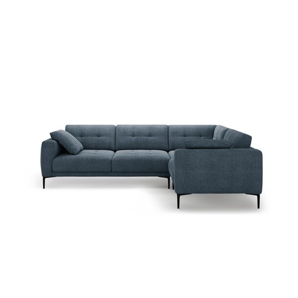 Tamsiai mėlynos spalvos kampinė sofa (su dešiniuoju kampu/„L“ formos) Bemy – Micadoni -image-1