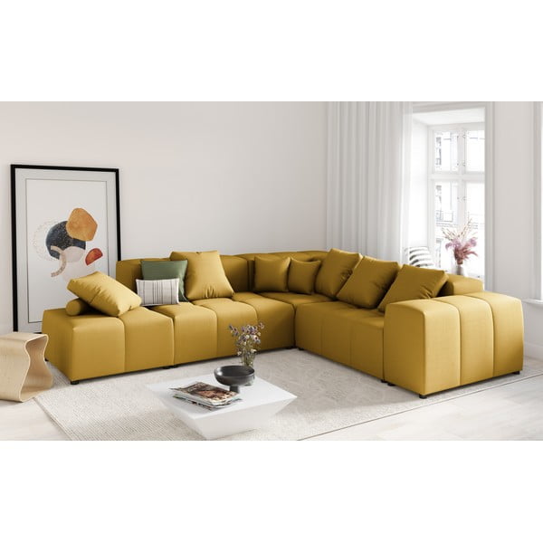 Geltonas modulinės sofos porankis Rome - Cosmopolitan Design-image-1