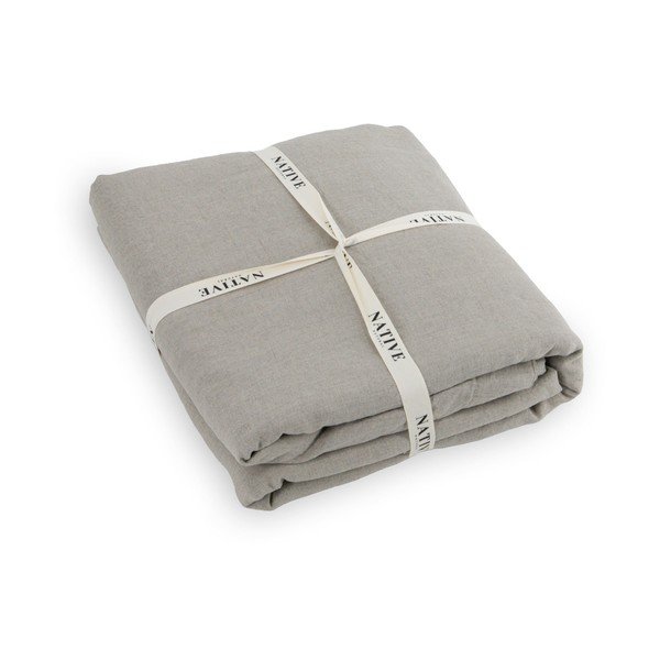 Šviesiai pilkos spalvos/taupe spalvos iš lino dvigulė patalynė 200x200 cm Natural – Native Natural-image-3