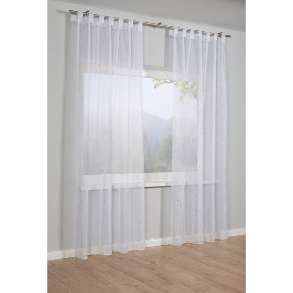 Baltos spalvos iš šydo permatoma užuolaida 140x245 cm – Sehlbach-image-1