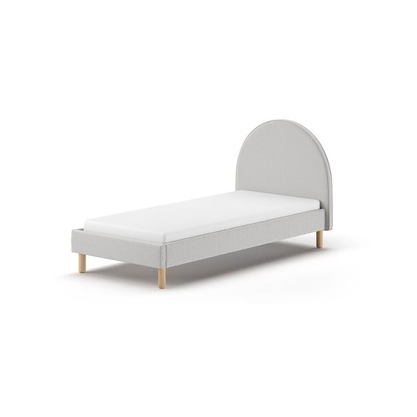 Viengulė lova pilkos spalvos audiniu dengta su lovos grotelėmis 90x200 cm MOON – Vipack