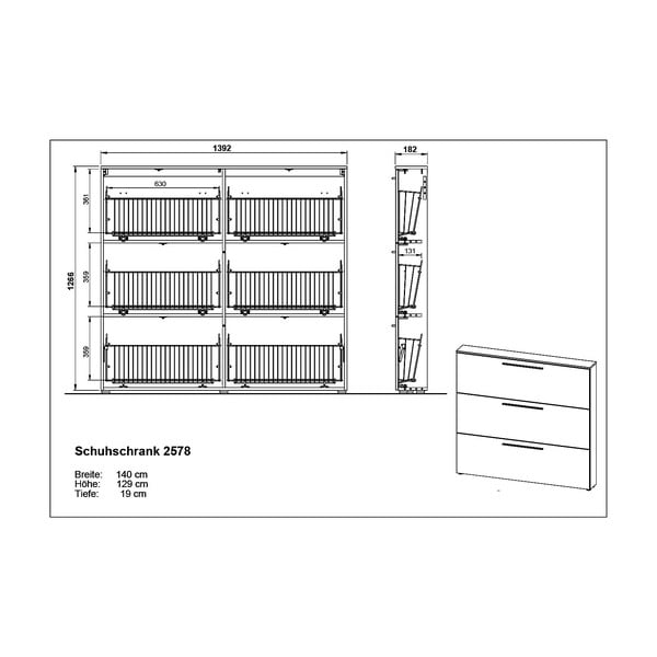 Smėlio pilkos spalvos atlenkiama batų lentyna Utah - Germania-image-4