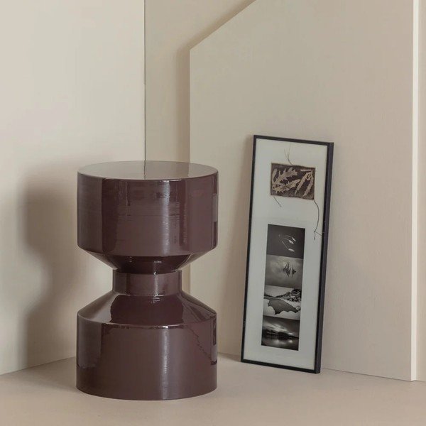 Iš metalo apvalios formos šoninis stalas ø 30 cm Hidde – WOOOD-image-1