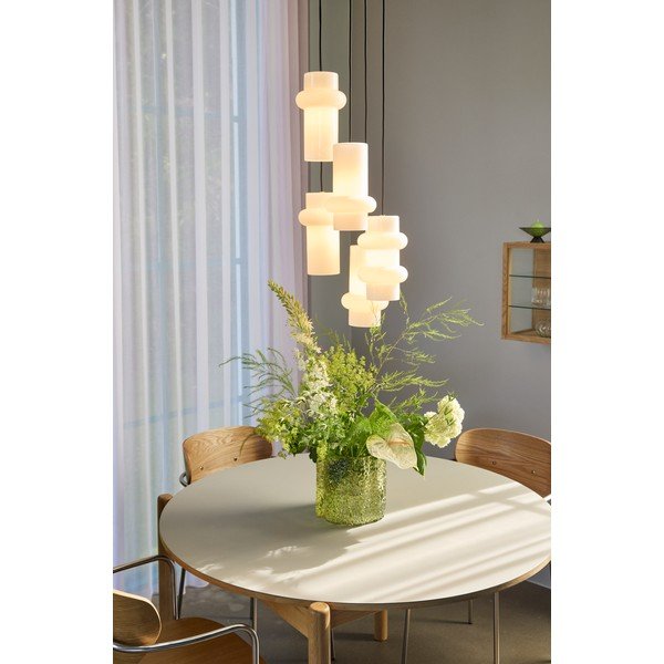 Baltos spalvos iš stiklo kabantis šviestuvas ø 15 cm Pilule – Hübsch-image-1