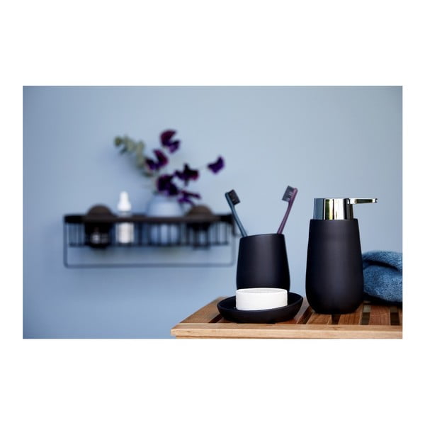 Juodas keraminis dantų šepetėlio puodelis Wenko Badi-image-2