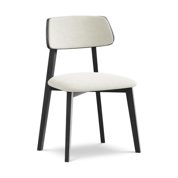 Kreminės spalvos iš medienos masyvo valgomojo kėdė Niu – Makamii