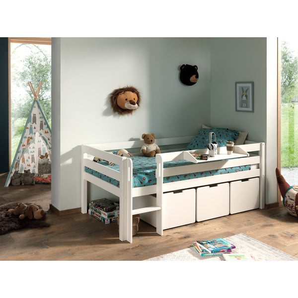 Vaikiškos lovos daiktadėžės baltos spalvos 3 vnt. Pino – Vipack-image-4