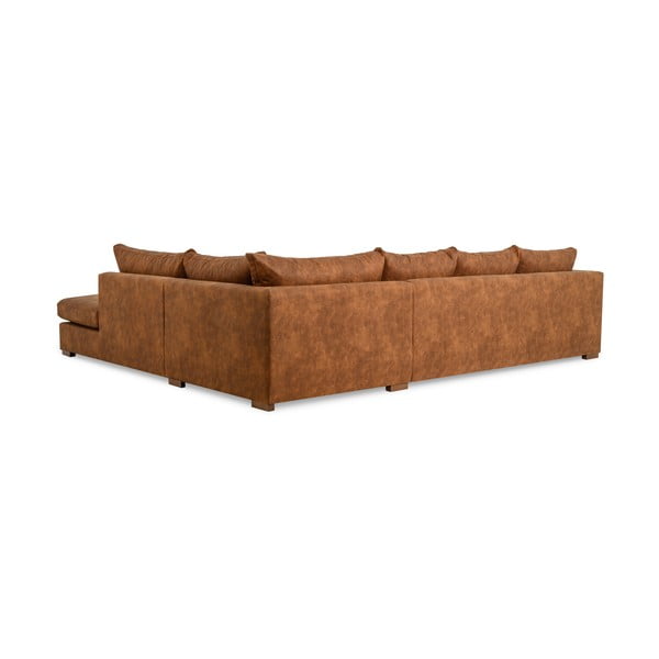 Iš dirbtinės odos kampinė sofa konjako rudos spalvos (su dešiniuoju kampu) Hamburg – Scandic-image-3