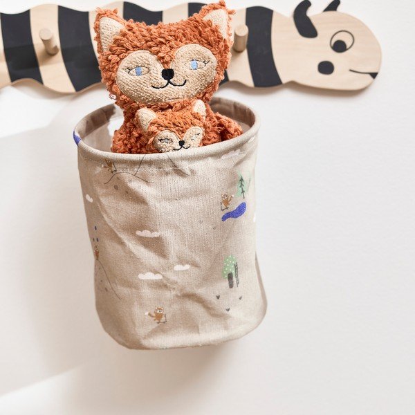 Smėlio spalvos iš tekstilės vaikiški krepšiai 2 vnt. ø 18x22 cm Foxy – OYOY Mini-image-1