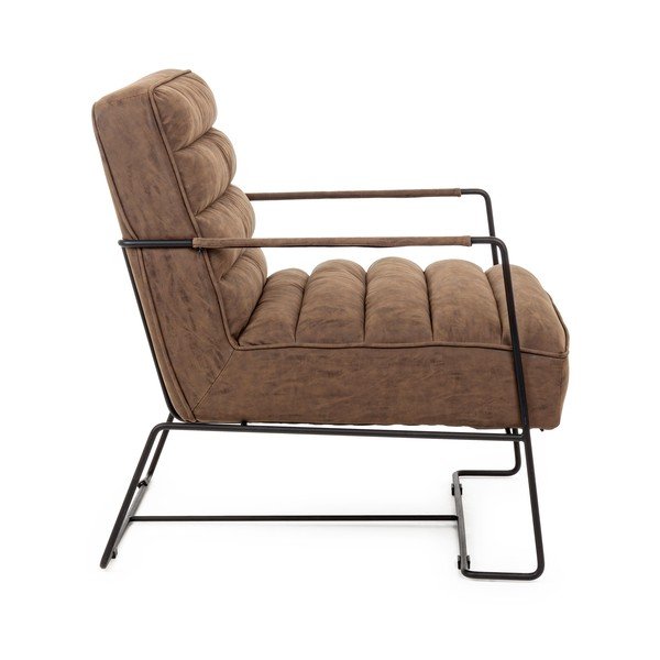 Rudos spalvos krėslas iš dirbtinės odos Brianna – Bizzotto-image-3