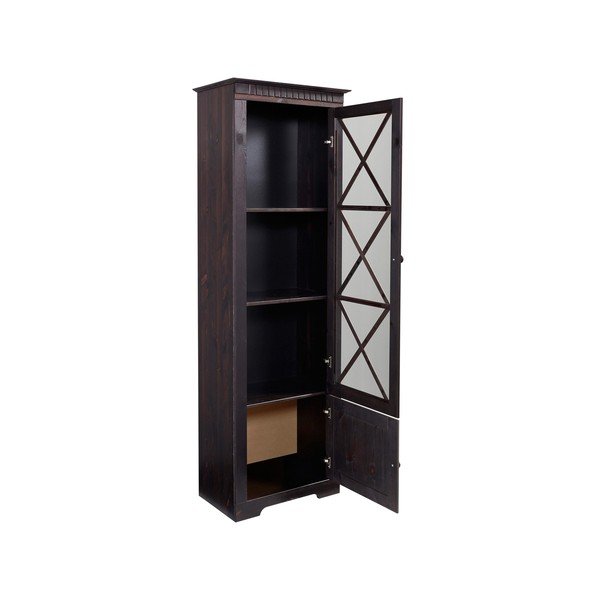 Iš pušies masyvo vitrina tamsiai rudos spalvos 180x35 cm Lisa – Støraa-image-2