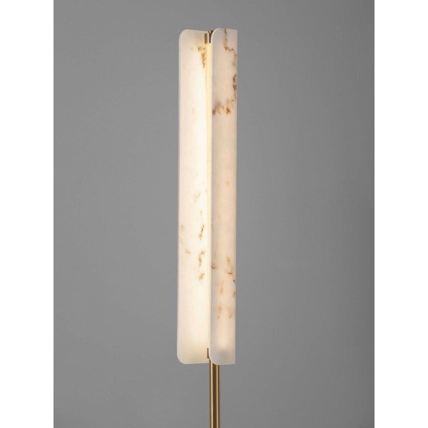 Kreminės spalvos/žalvario spalvos pastatomas šviestuvas LED su marmuro dekoru (aukštis 160 cm) Aider – Nova Luce-image-2
