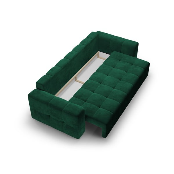 Žalia aksominė sofa-lova Milo Casa Luca-image-4