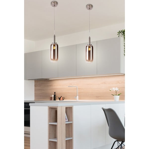 Antracito spalvos kabantis šviestuvas LED ø 13 cm su stiklo gaubtu Fiuggi – Candellux Lighting-image-3