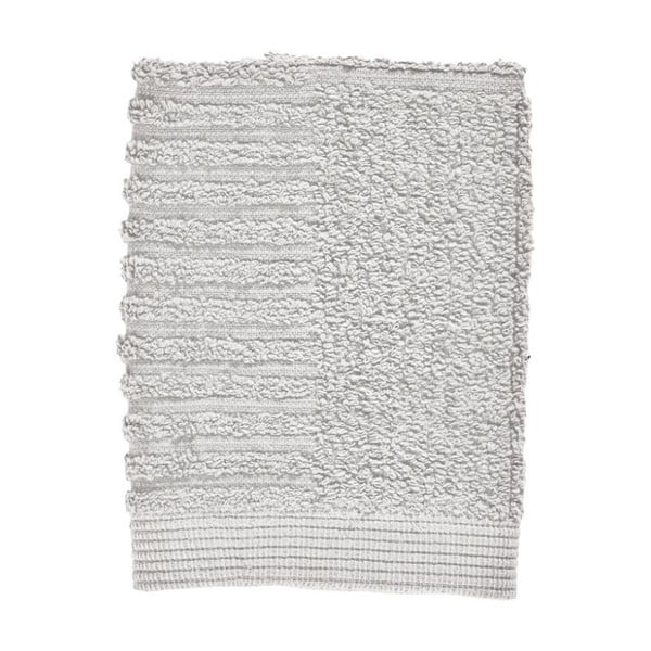 Šviesiai pilkas 100% medvilninis rankšluostis veidui Zone Classic Soft Grey, 30 x 30 cm