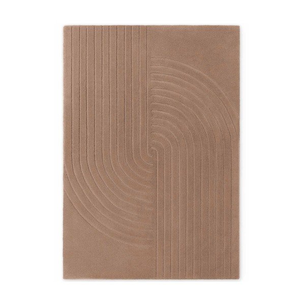 Rankų darbo smėlio spalvos iš vilnos kilimas 80x150 cm Arcura – Vikosa