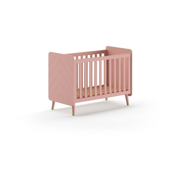 Vaikiška lova iš pušies masyvo rožinės spalvos 60x120 cm BILLY – Vipack