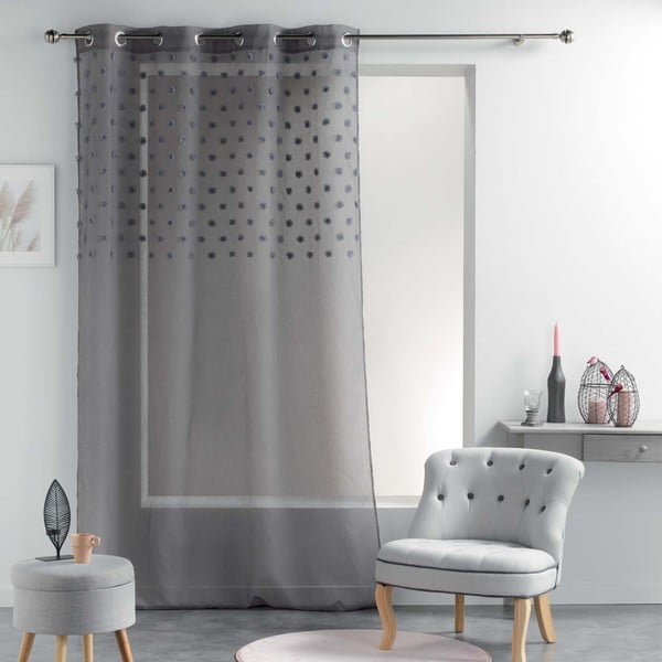 Permatoma užuolaida antracito spalvos 140x240 cm Melusine – douceur d'intérieur-image-2