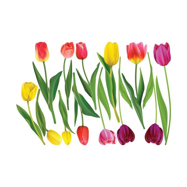 Sienų lipdukų rinkinys Ambiance Tulips-image-2